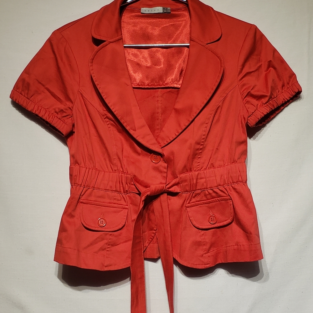 Koton red crop top coat